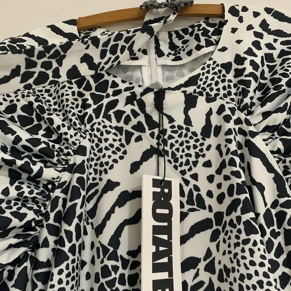 ROTATE by Birger Christensen Tara Taffeta zebra-print minidress - Picture 12 of 13